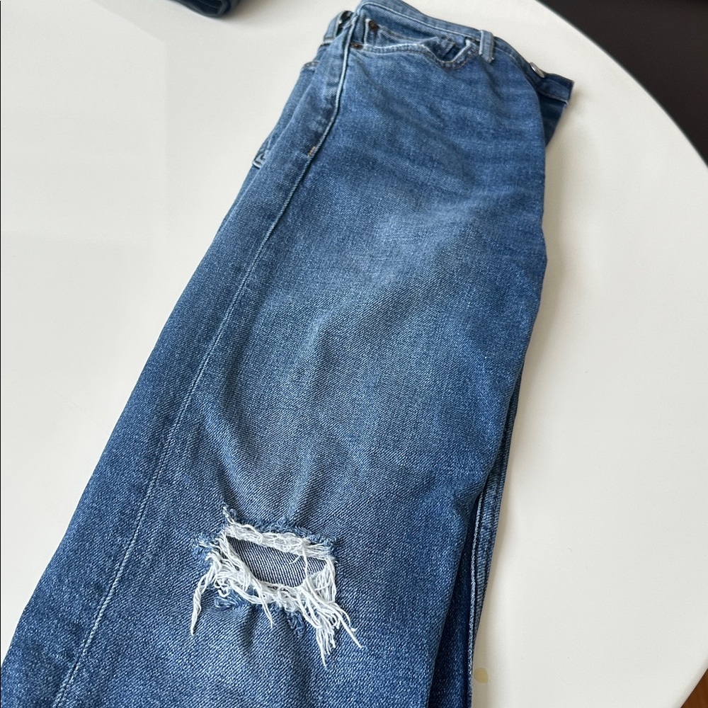 Re/Done High Rise Destroyed Jeans - Picture 8 of 14
